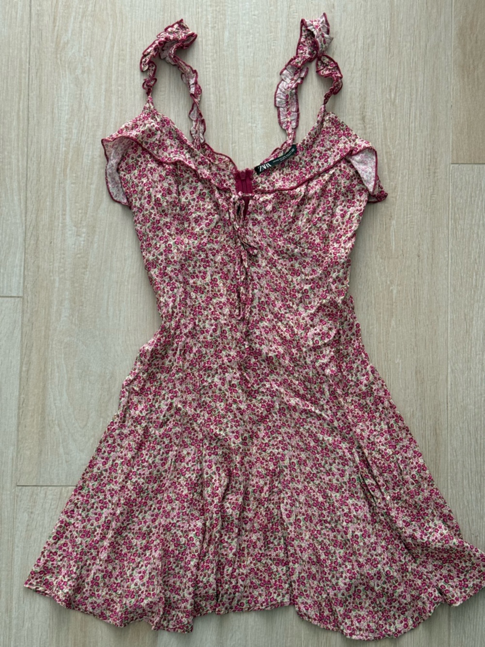 Zara Pink Floral Ruffle Sundress